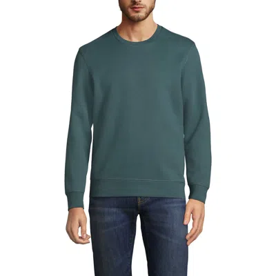 Lands' End Long Sleeve Serious Sweats Crewneck Sweatshirt In Green