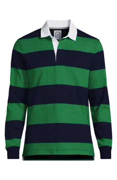 Lands' End Long Sleeve Stripe Rugby Shirt In Multi