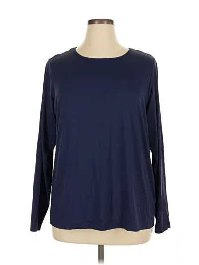Pre-owned Lands' End Long Sleeve T-shirt In Blue