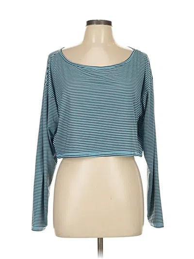 Pre-owned Lands' End Long Sleeve T-shirt In Blue