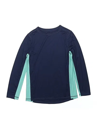Pre-owned Lands' End Kids'  Long Sleeve T-shirt In Blue