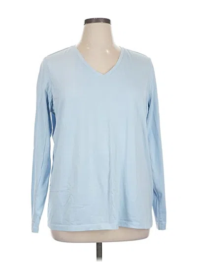 Pre-owned Lands' End Long Sleeve T-shirt In Blue