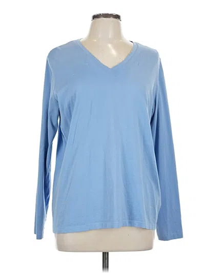 Pre-owned Lands' End Long Sleeve T-shirt In Blue
