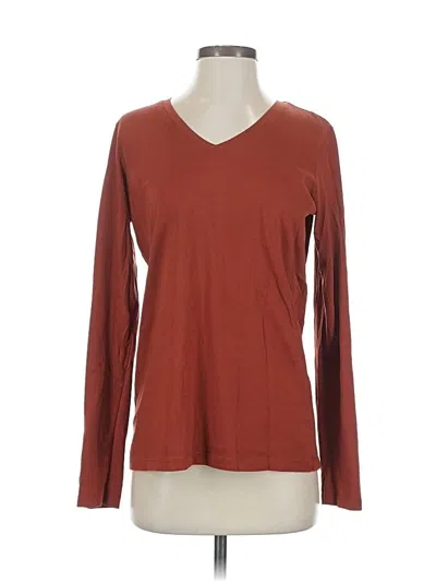 Pre-owned Lands' End Long Sleeve T-shirt In Brown