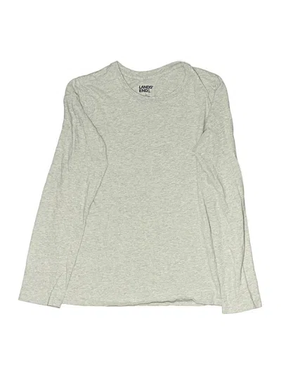 Pre-owned Lands' End Kids'  Long Sleeve T-shirt In Gray
