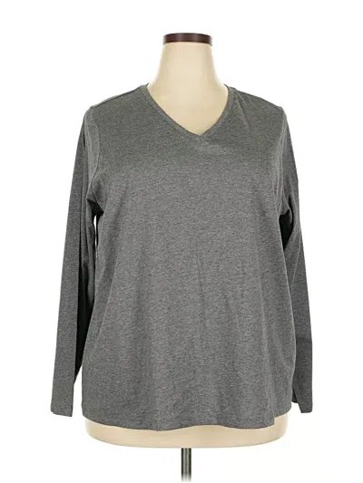 Pre-owned Lands' End Long Sleeve T-shirt In Gray