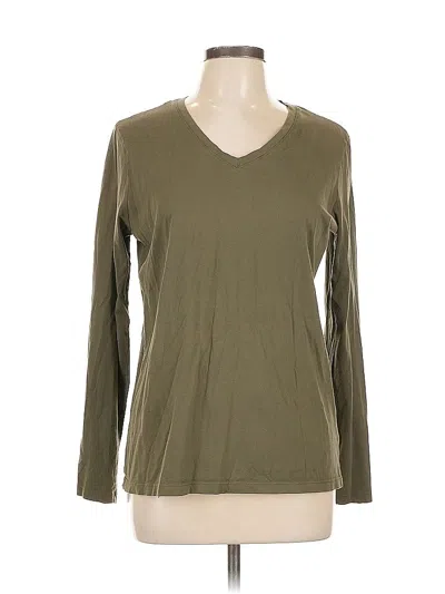 Pre-owned Lands' End Long Sleeve T-shirt In Green