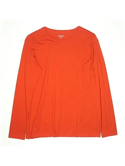 Pre-owned Lands' End Kids'  Long Sleeve T-shirt In Orange