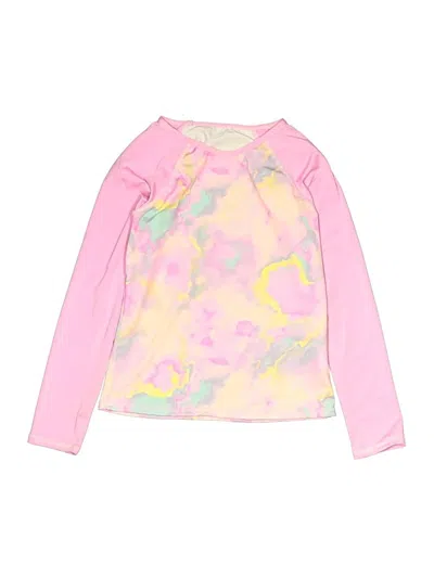 Pre-owned Lands' End Kids'  Long Sleeve T-shirt In Pink