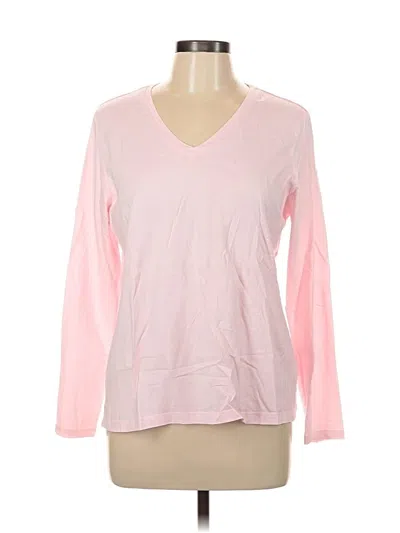 Pre-owned Lands' End Long Sleeve T-shirt In Pink