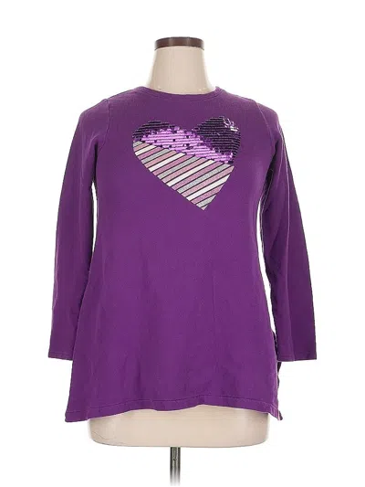 Pre-owned Lands' End Long Sleeve T-shirt In Purple