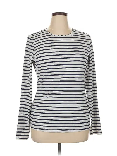 Pre-owned Lands' End Long Sleeve T-shirt In White