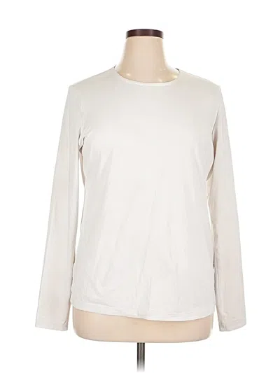 Pre-owned Lands' End Long Sleeve T-shirt In White