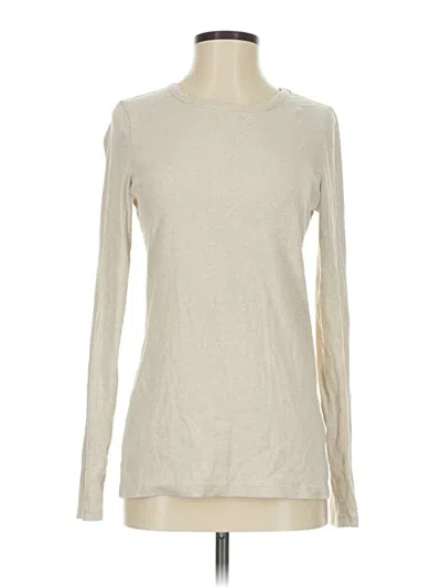 Pre-owned Lands' End Long Sleeve T-shirt In White