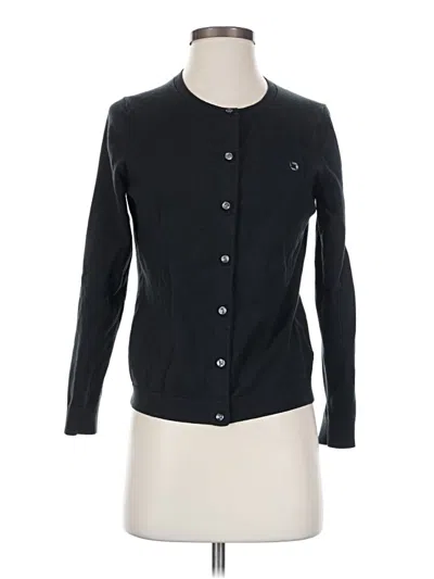 Pre-owned Lands' End Long Sleeve Top Black Crew Neck Tops