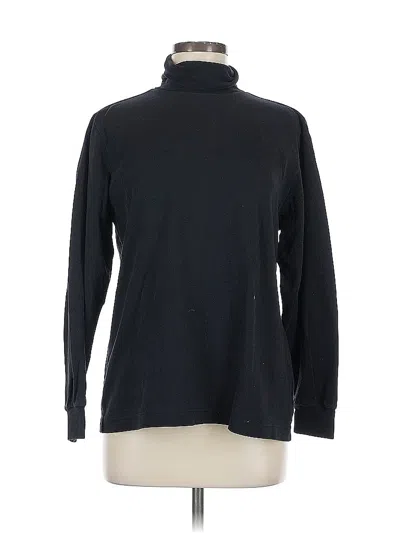 Pre-owned Lands' End Long Sleeve Top Black Turtleneck Tops