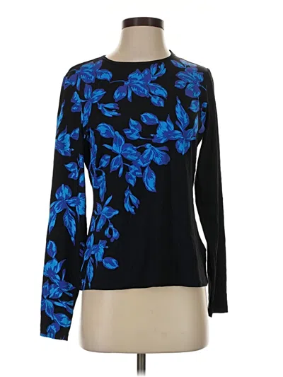 Pre-owned Lands' End Long Sleeve Top Blue Boatneck Tops