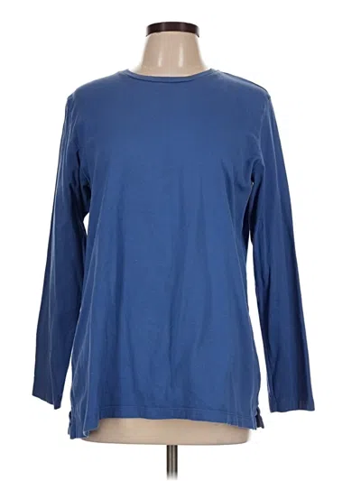Pre-owned Lands' End Long Sleeve Top Blue Crew Neck Tops