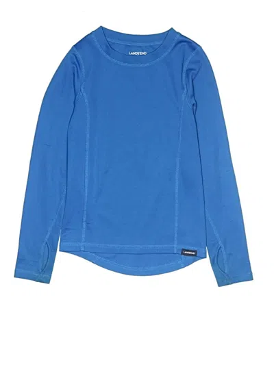 Pre-owned Lands' End Kids'  Long Sleeve Top Blue Tops