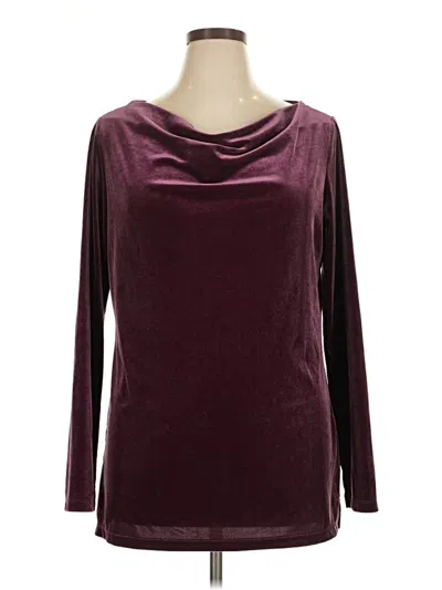 Pre-owned Lands' End Long Sleeve Top Burgundy Cowl Neck Tops