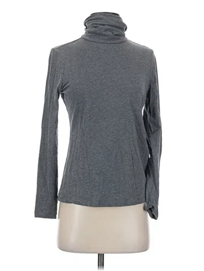 Pre-owned Lands' End Long Sleeve Top Gray Turtleneck Tops