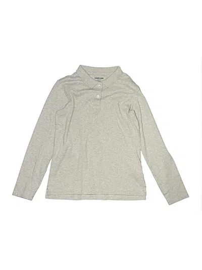 Pre-owned Lands' End Kids'  Long Sleeve Top Gray Turtleneck Tops