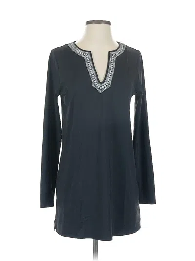 Pre-owned Lands' End Long Sleeve Top Gray V Neck Tops