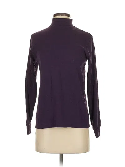 Pre-owned Lands' End Long Sleeve Top Purple Turtleneck Tops