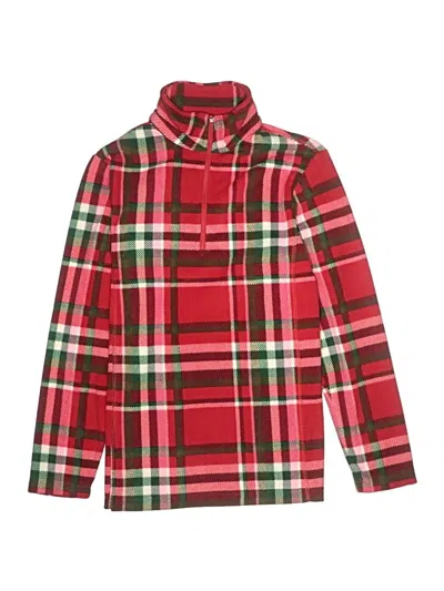 Pre-owned Lands' End Kids'  Long Sleeve Top Red Turtleneck Tops