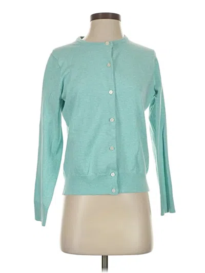 Pre-owned Lands' End Long Sleeve Top Teal Crew Neck Tops In Blue