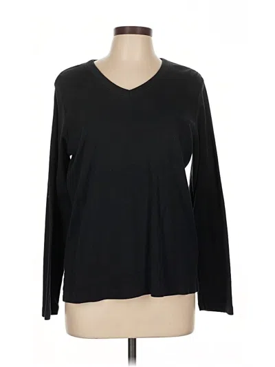 Pre-owned Lands' End Long Sleeve T-shirt In Black