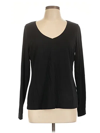 Pre-owned Lands' End Long Sleeve T-shirt In Black