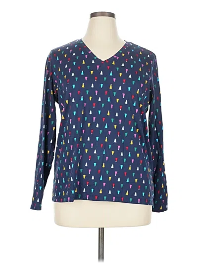 Pre-owned Lands' End Long Sleeve T-shirt In Blue