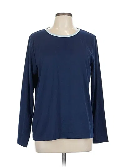 Pre-owned Lands' End Long Sleeve T-shirt In Blue