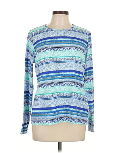 Pre-owned Lands' End Long Sleeve T-shirt In Blue