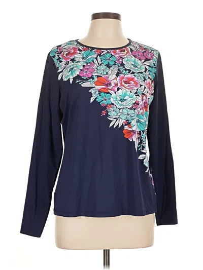 Pre-owned Lands' End Long Sleeve T-shirt In Blue