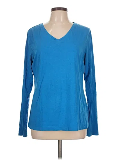 Pre-owned Lands' End Long Sleeve T-shirt In Blue