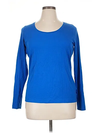 Pre-owned Lands' End Long Sleeve T-shirt In Blue