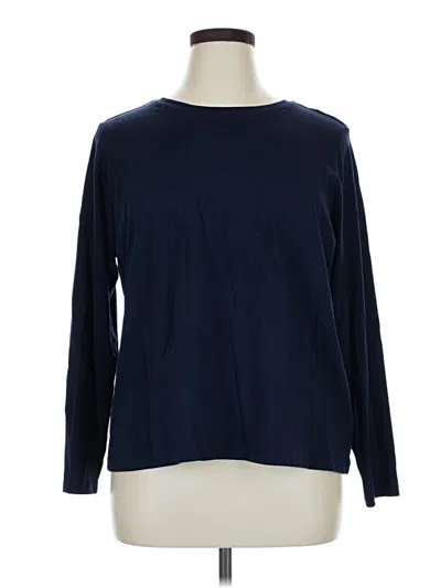 Pre-owned Lands' End Long Sleeve T-shirt In Blue