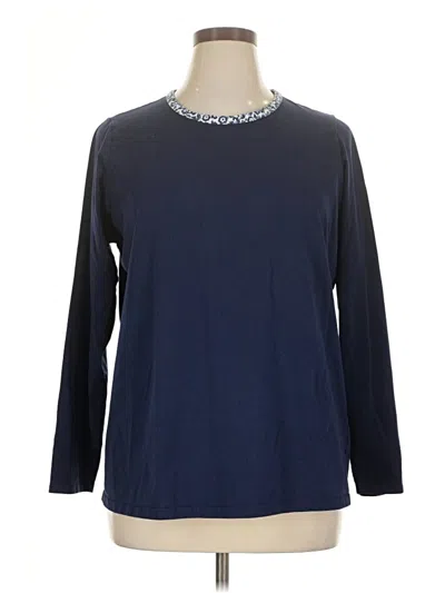 Pre-owned Lands' End Long Sleeve T-shirt In Blue