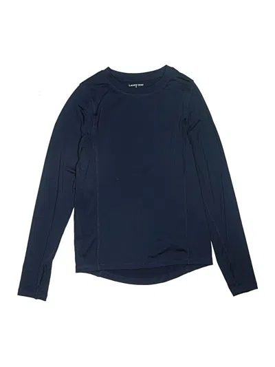 Pre-owned Lands' End Kids'  Long Sleeve T-shirt In Blue