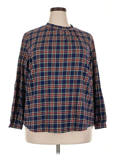 Pre-owned Lands' End Long Sleeve T-shirt In Blue