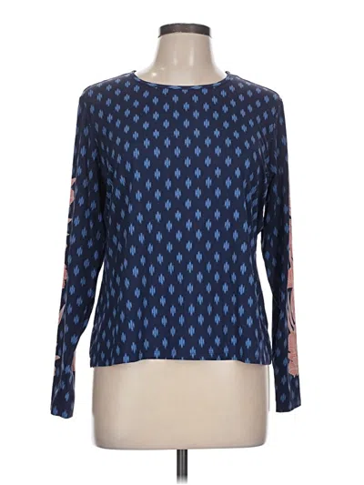 Pre-owned Lands' End Long Sleeve T-shirt In Blue