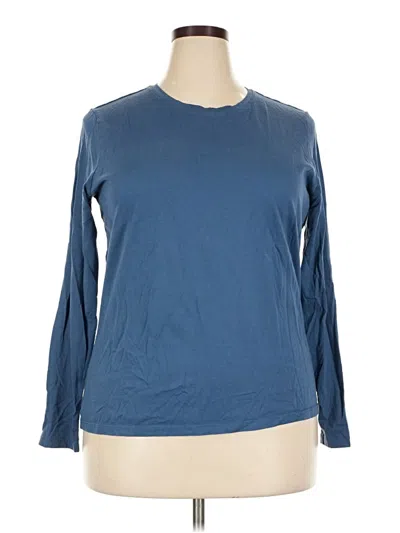 Pre-owned Lands' End Long Sleeve T-shirt In Blue