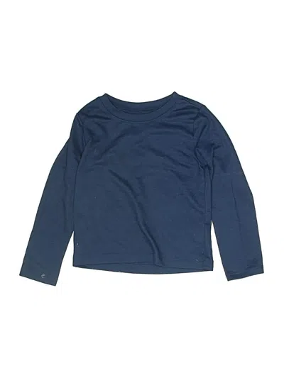 Pre-owned Lands' End Kids'  Long Sleeve T-shirt In Blue