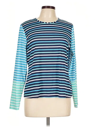 Pre-owned Lands' End Long Sleeve T-shirt In Blue