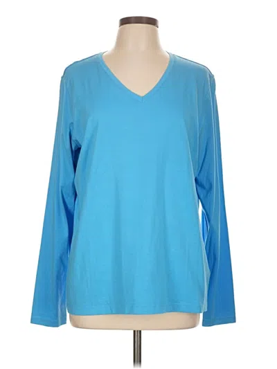 Pre-owned Lands' End Long Sleeve T-shirt In Blue