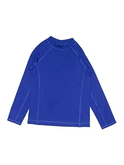 Pre-owned Lands' End Kids'  Long Sleeve T-shirt In Blue