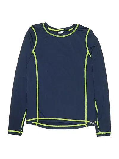 Pre-owned Lands' End Kids'  Long Sleeve T-shirt In Blue