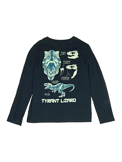 Pre-owned Lands' End Kids'  Long Sleeve T-shirt In Blue